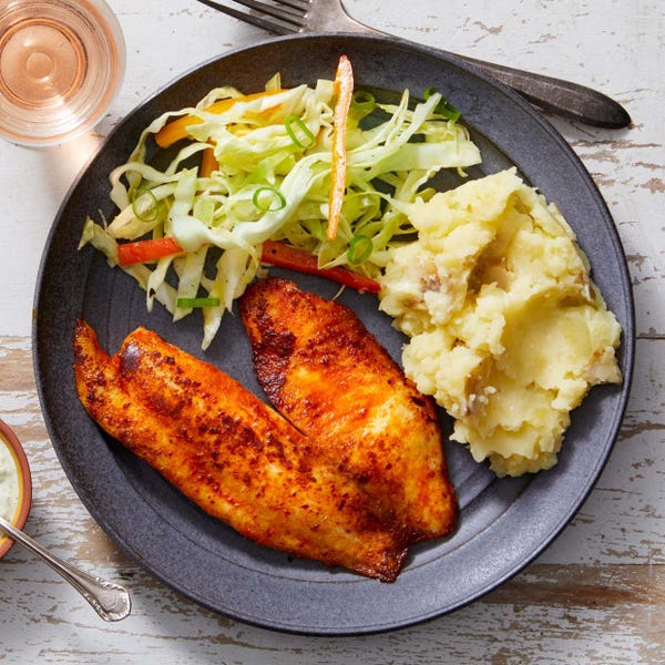 Recipe SouthernSpiced Tilapia & Tartar Sauce with Buttermilk Mashed
