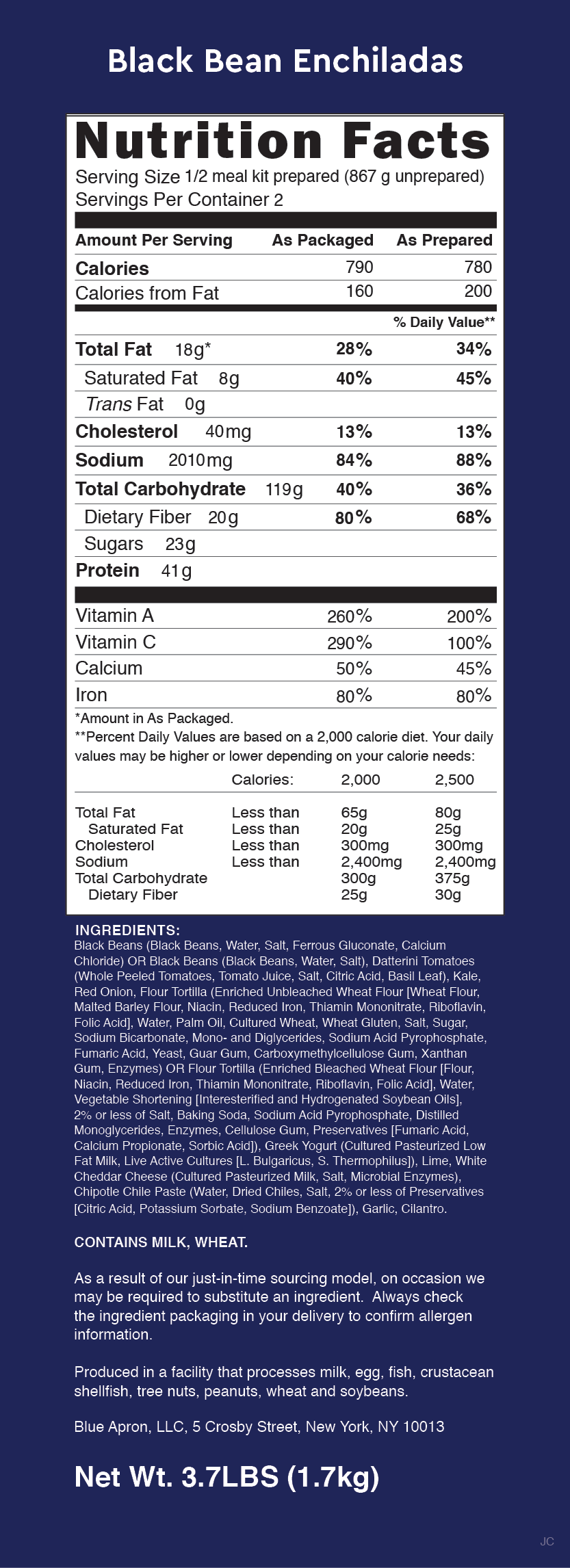 Recipe Spicy Black Bean & Kale Enchiladas with Cheddar Cheese Blue Apron