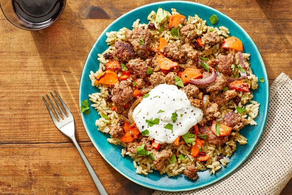 Beef over Za’atar-Spiced Rice with Lemon Labneh-image