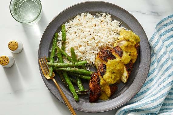 Vadouvan Chicken & Mango Chutney Sauce with Green Beans & Mustard Seed Rice-image