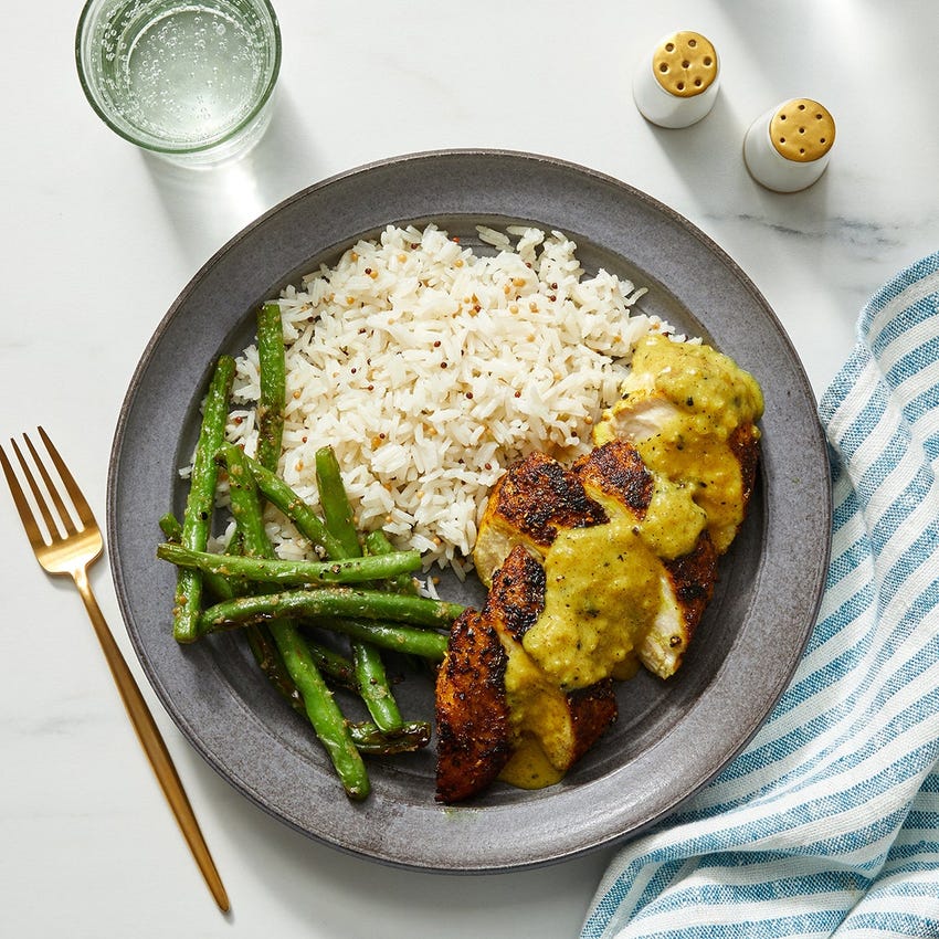 Recipe Vadouvan Chicken & Mango Chutney Sauce with Green Beans