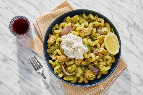 Pesto Chicken Pasta with Brussels Sprouts & Lemon Ricotta-image