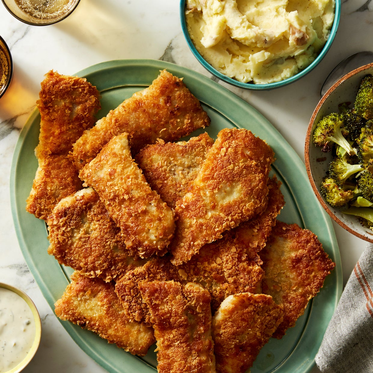 Recipe: Crispy Wild Alaskan Pollock with Garlic Mashed Potatoes ...