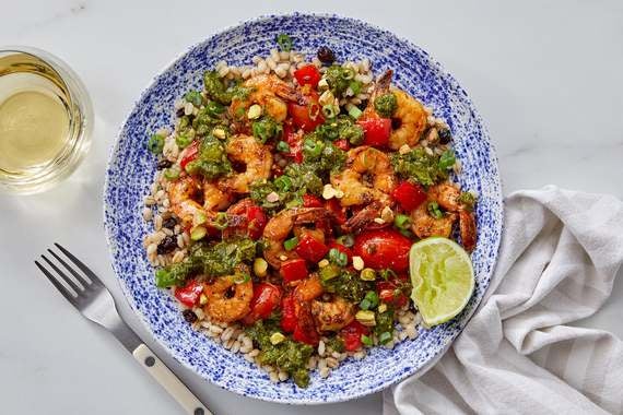 Chimichurri Shrimp with Barley, Pepper & Tomatoes-image