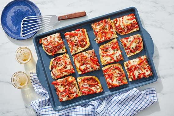 Fontina & Pepper Focaccia Pizza with Spicy Garlic Oil-image