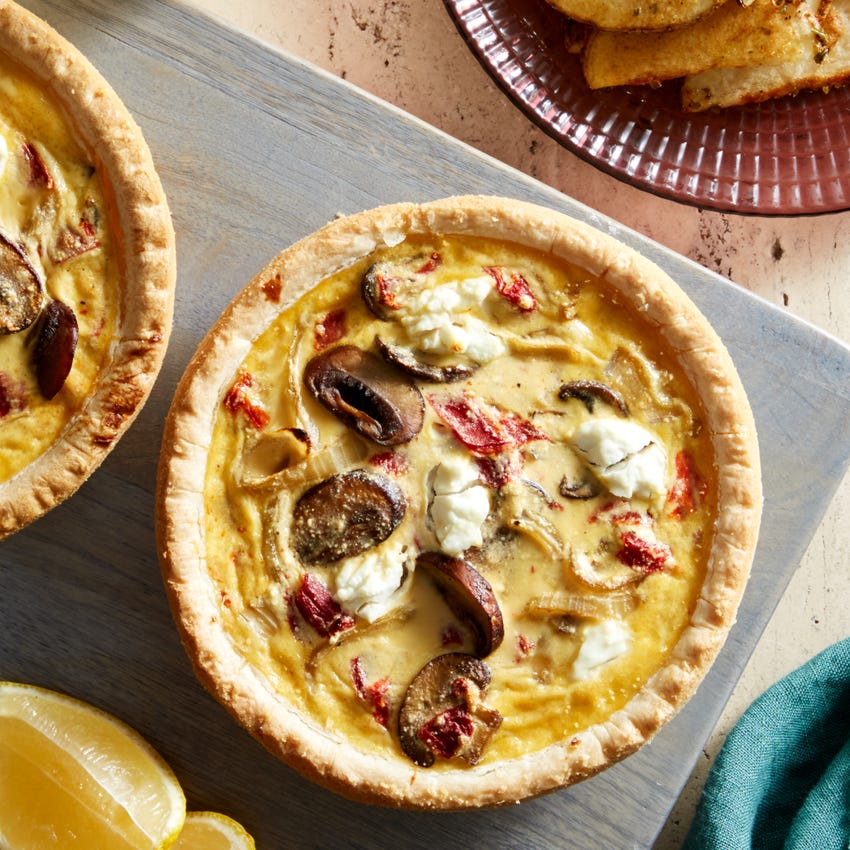 Recipe Mushroom & Cheese Quiches with OreganoRoasted Potato Blue Apron
