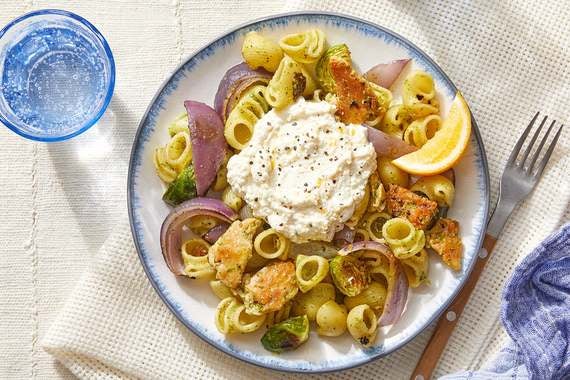 Pesto Chicken Pasta With Brussels Sprouts & Lemon Ricotta-image