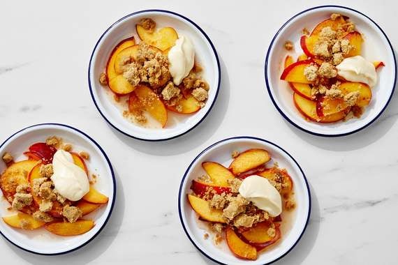 Spiced Peach Crumble with Honey-Whipped Mascarpone-image