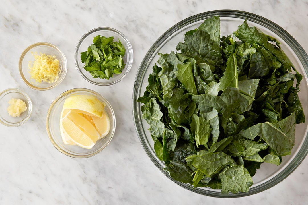Recipe Baked Tilapia & Creamy Kale with Fregola Sarda Pasta Blue Apron