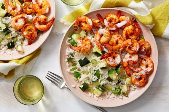 Cajun Shrimp with Zucchini Rice  & Creamy Dressing-image