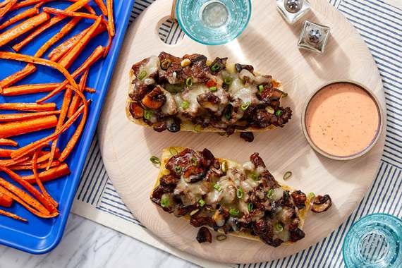 Beef & Mushroom Baguettes with Roasted Carrots & Spicy Ranch-image