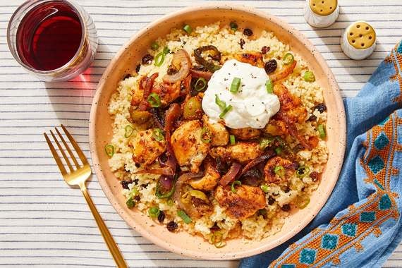 Romesco Chicken & Poblano Pepper with Currant Couscous-image