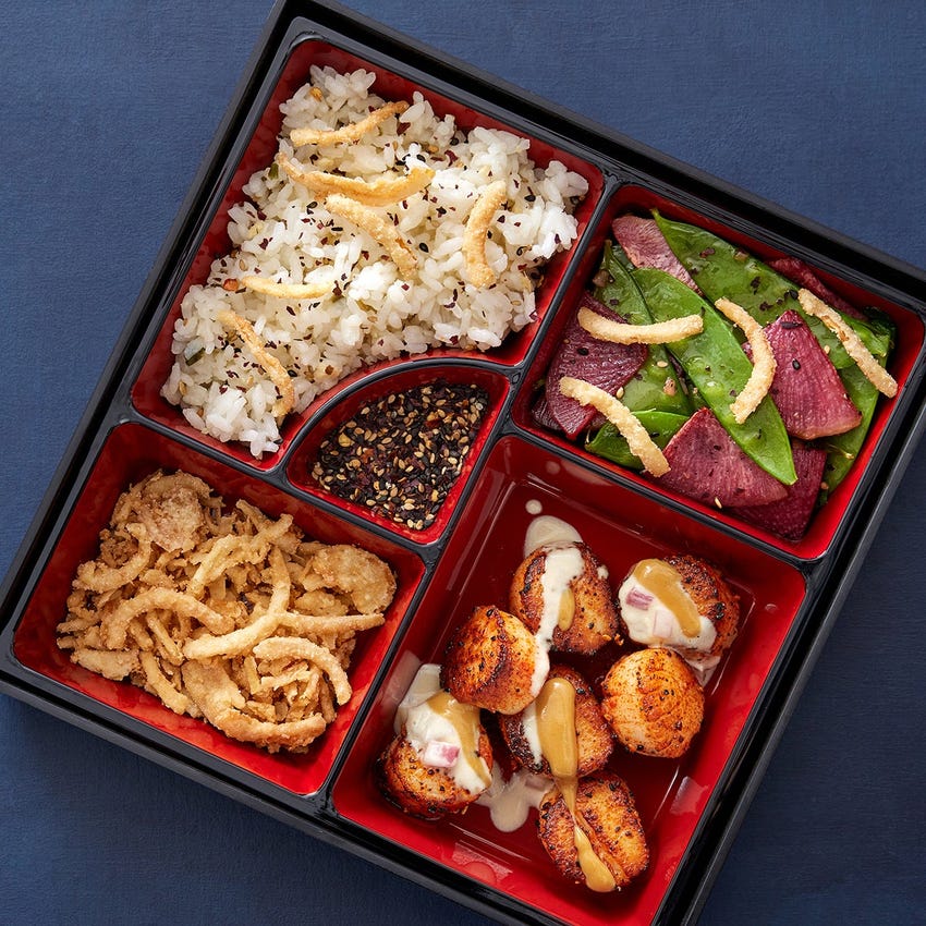 Recipe Roy Yamaguchi S Togarashi Scallops With Beurre Blanc Soy Mustard Sushi Rice Blue Apron Allrecipes has more than 40 recipes for japanese sushi, including california rolls and spicy tuna i received this great recipe for korean sushi from a korean friend of mine. roy yamaguchi s togarashi scallops with beurre blanc soy mustard sushi rice