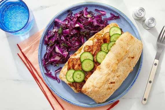 Grilled Pork Bánh Mì with Red Cabbage & Scallion Slaw-image