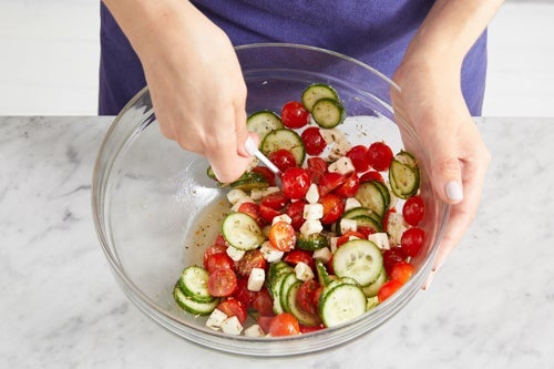 Marinate the vegetables & cheese