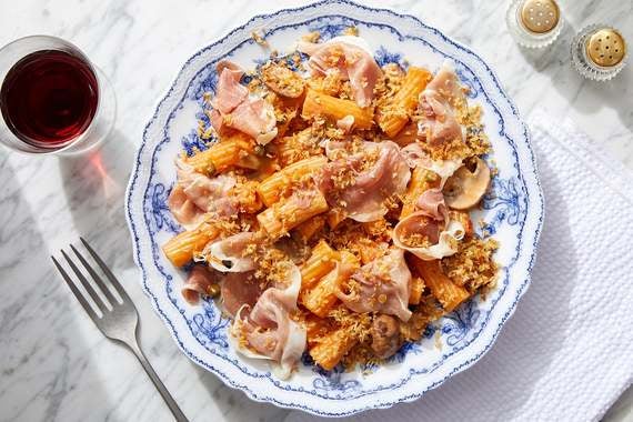 Prosciutto Pasta with Mushrooms & Brown Butter Breadcrumbs-image