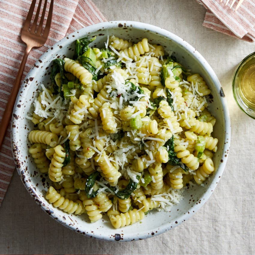 Recipe Pesto & Goat Cheese Fusilli with Chard Blue Apron
