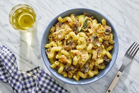 Pesto Chicken Pasta with Zucchini & Mushrooms-image