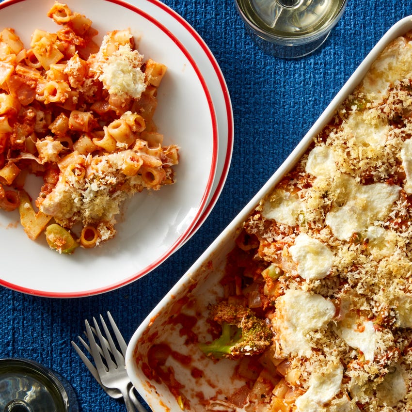 Recipe Baked Ditali & Creamy Tomato Sauce with Broccoli & Garlic