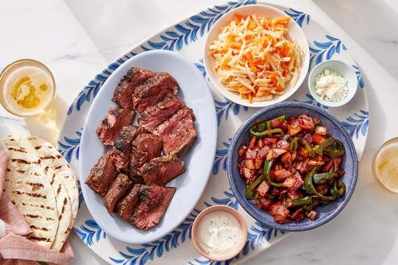 Grilled Steak Fajitas with Spicy Onion & Poblano Pepper-image