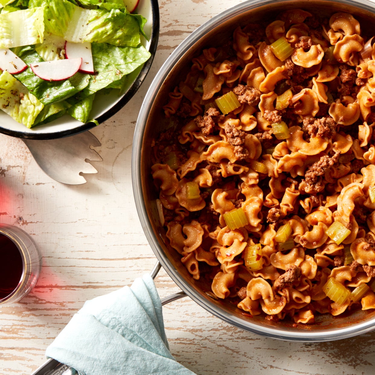 Recipe Whole Grain Pasta & Beef Bolognese with Romaine Salad Blue Apron