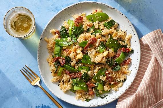 Prosciutto Fried Rice with Sesame Snow Peas & Bok Choy-image