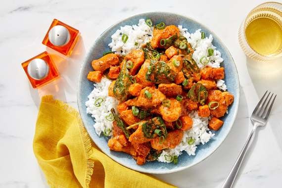 Butter Chicken & Sweet Potato with Spinach & Rice-image