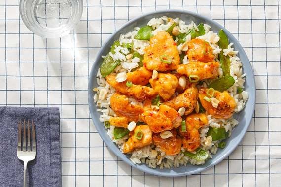 Sweet & Spicy Chicken Stir-Fry with Rice & Snow Peas-image