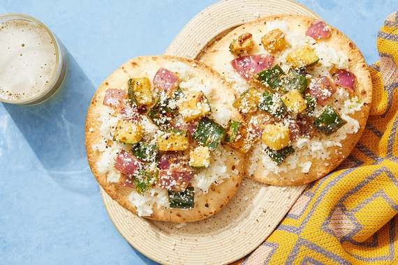 Cotija-Lime Vegetable Tostadas with Zucchini, Poblano Pepper & Rice-image