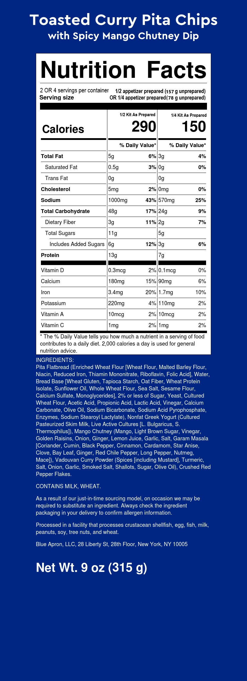 Recipe Toasted Curry Pita Chips with Spicy Mango Chutney Dip Blue Apron