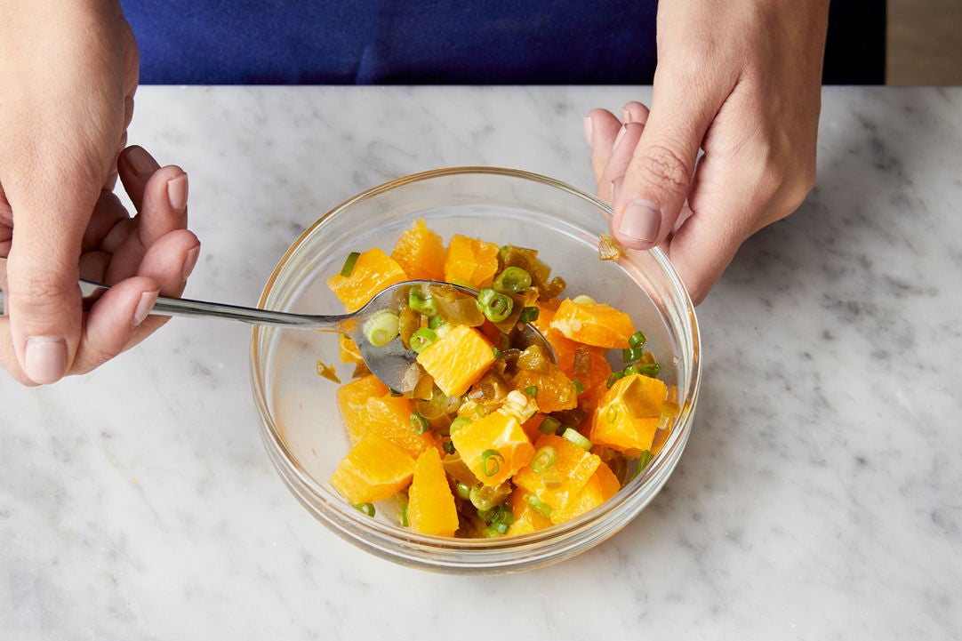 Recipe MexicanSpiced Pork with Citrus Salsa & Collard Green Rice