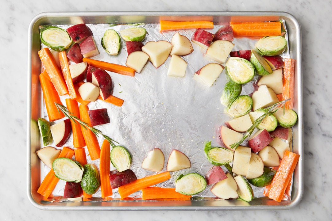 Recipe Sheet Pan BBQ Pork with Roasted Vegetables & MapleMustard