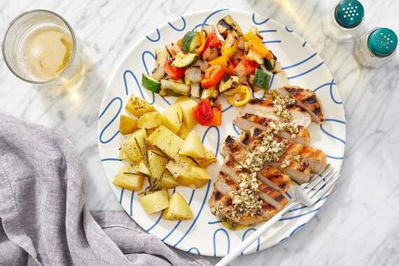Grilled Salsa Verde Pork Chops with Rosemary-Garlic Potatoes-image