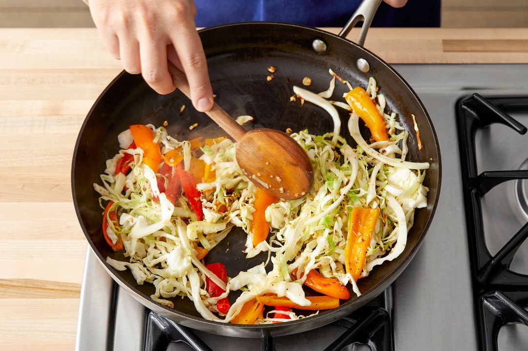 one-pan udon noodle stir-fry created with sketch.