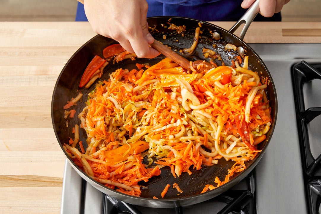 one-pan udon noodle stir-fry created with sketch.