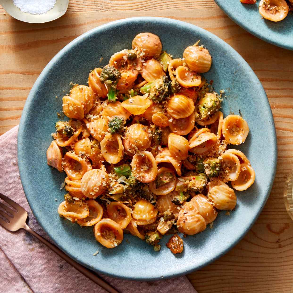 Recipe Creamy Tomato Orecchiette with Broccoli & Crispy Breadcrumbs