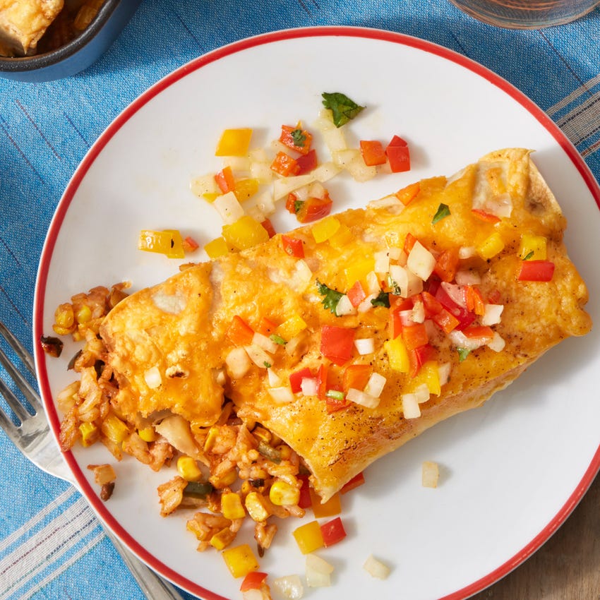 Recipe Poblano, Corn & Cheese Enchiladas with Sweet Pepper Salsa