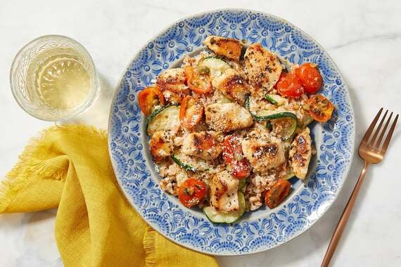 Oregano Chicken & Fresh Tomato Pan Sauce with Farro & Zucchini-image