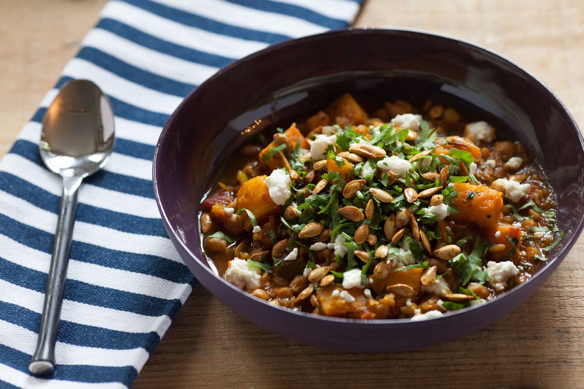 Recipe Pumpkin Vegetable Potage with Toasted Farro Blue Apron