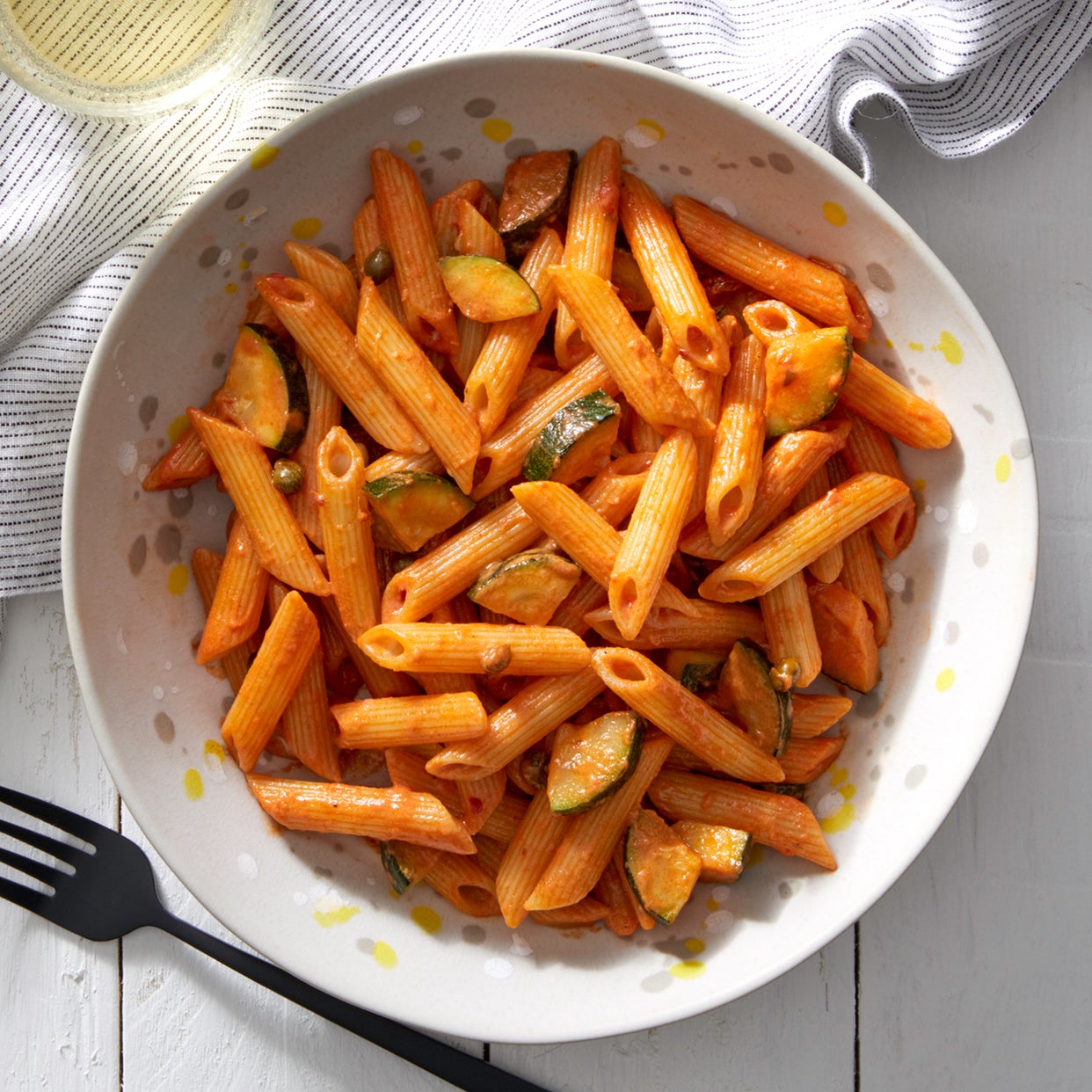 Recipe Spicy Penne Pasta with Zucchini & Capers Blue Apron