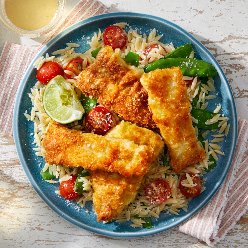 Recipe Crispy Wild Alaskan Pollock With Orzo Snow Pea Tomato Salad Blue Apron Alaska pollock is commonly used in the fast food industry, in products such as alaska pollock can be steam, grill or bake and top your fish with fresh fruit salsas. crispy wild alaskan pollock with orzo snow pea tomato salad