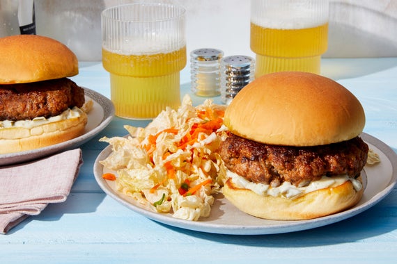Smoky Beef Burgers with Spicy Mayo & Lime Slaw-image
