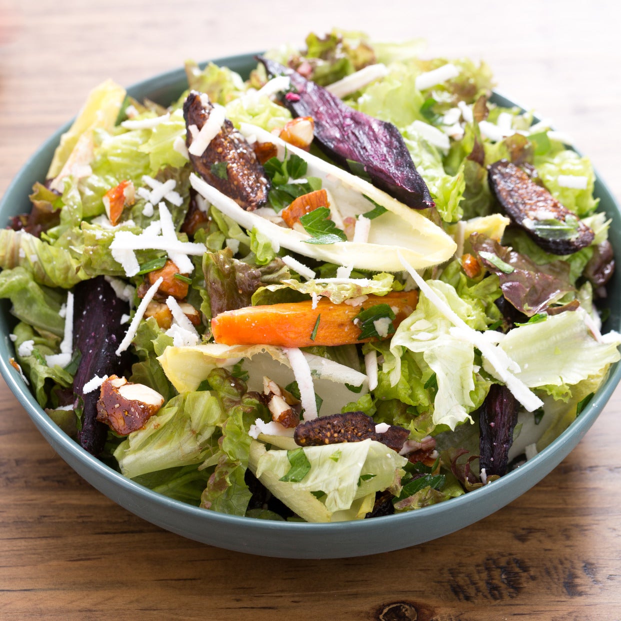 Recipe Roasted Heirloom Carrot Salad with Candied Almonds, Figs