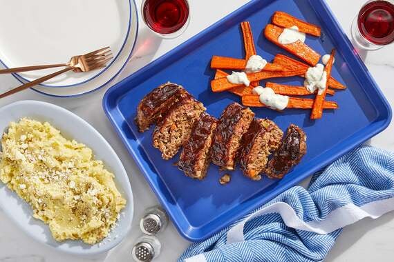 Spicy Chipotle Meatloaf with Mashed Potatoes & Roasted Carrots-image