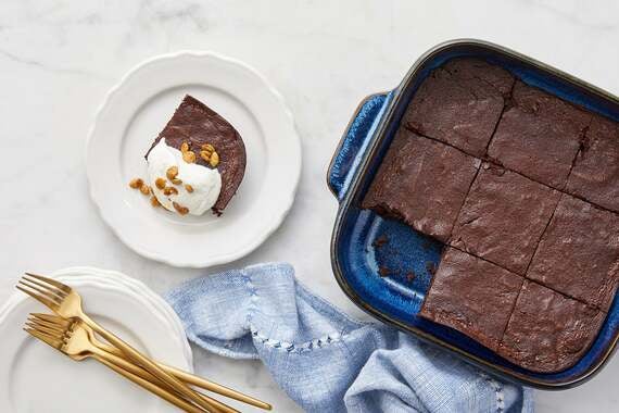 Flourless Chocolate Cake with Candied Pumpkin Seeds & Whipped Cream-image