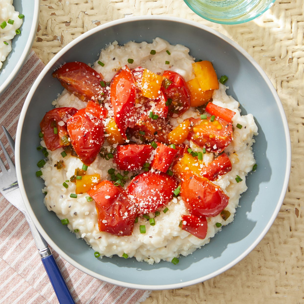 Recipe Creamy Risotto with Summer Vegetables & Pecorino Cheese Blue