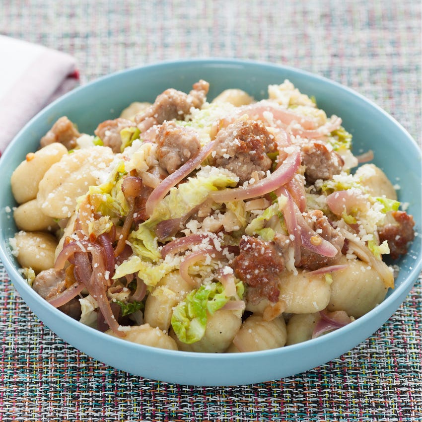 Recipe Gnocchi with Sausage and Savoy Cabbage Blue Apron