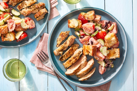 Seared Chicken & Tomato Panzanella with Parmesan-Garlic Dressing-image