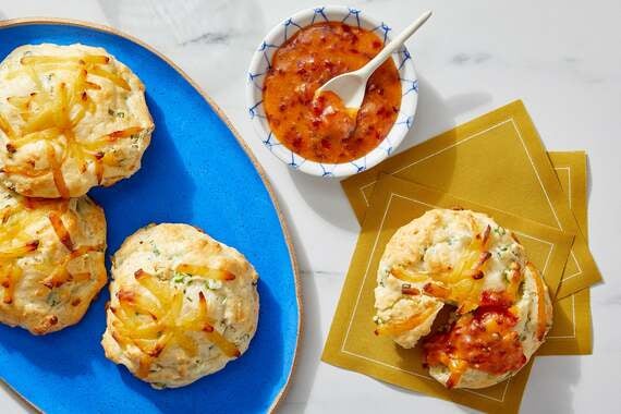 Smoked Gouda & Scallion Biscuits with Red Pepper Jam-image