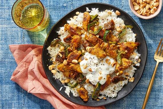 Curried Chicken, Poblano & Figs with Mustard Seed Rice-image